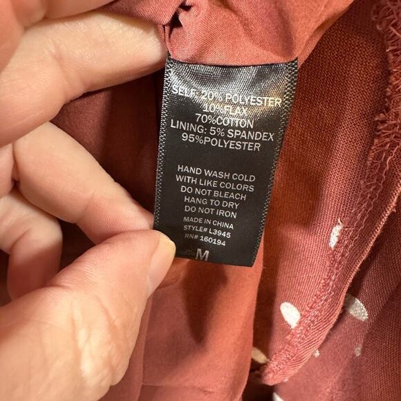 By Together Brown and White Polka‎ Dot Zip Back Mini Dress with Puff Sleeves - Picture 4 of 5